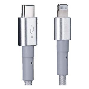 Câble USB-A Apple MFi 150cm 180cm tressé argent Premium