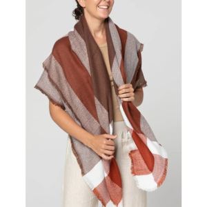 Foulard écossais 59x59po rose blanc grand carreaux femmes