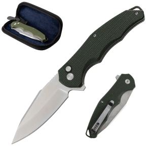 Couteau pliant vert OD manche G10 lame 14C28N