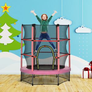 Trampoline 5ft filet enclosure 3-6 ans rose