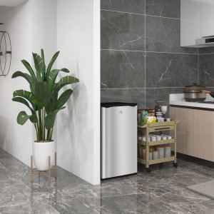 Mini-frigo 3,2 pi³ congélateur argent réversible