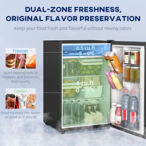 Mini-frigo 4,5 pi³ noir tiroir congélateur réversible