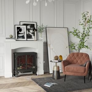 Foyer manteau moderne, motif décoratif, largeur int. 29po, blanc