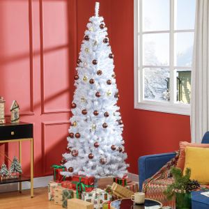 Sapin Noël artificiel mince 7pi 818 branches blanc