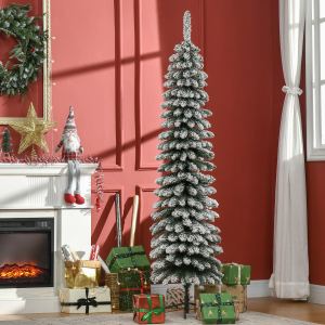 Sapin pencil 6 pi enneigé 603 branches, vert, non illuminé