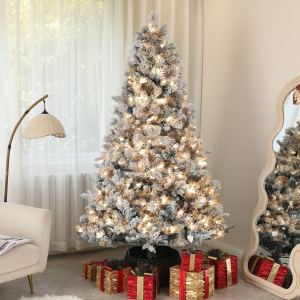 Sapin Noël artificiel 7,5 pi 500 DEL blanc - Support