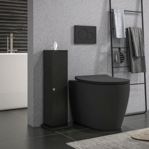 Armoire papier toilette coin salle de bain, noir, portes