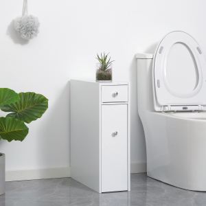 Organiseur plancher salle bain blanc rangement