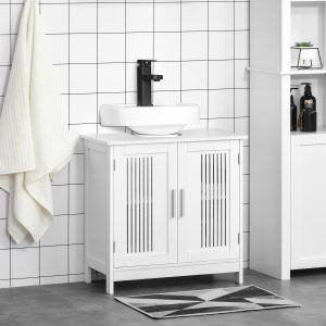 Meuble sous lavabo salle bain ajustable blanc