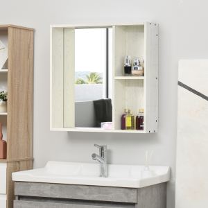 Armoire pharmacie miroir mural 31,5"x25,5" blanc