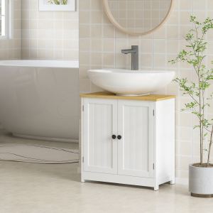 Vanité salle bain 2 portes, blanc, 23.5x11.75x24po