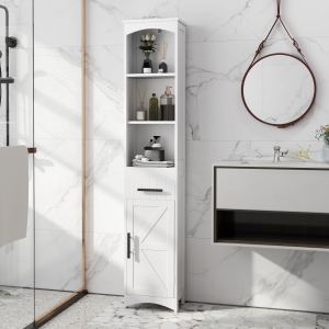 Meuble salle bain blanc portes grange mince ferme