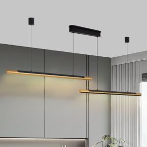 Luminaire suspendu LED noir or 75 po tube ajustable
