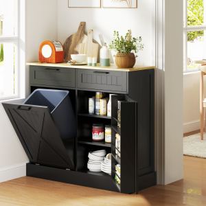 Armoire cuisine 10 gal bac caché 2 tiroirs noir