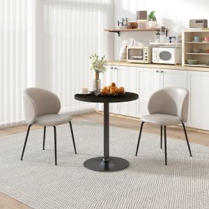 Table à manger ronde 2-4 personnes bois noir cuisine