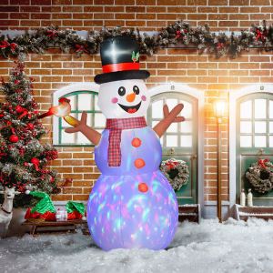 Bonhomme neige gonflable 7.9 po LED rotatif, affichage extérieur
