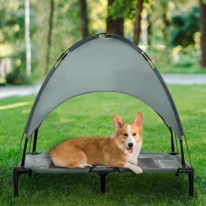 Lit chien 36" auvent amovible UV gris camping