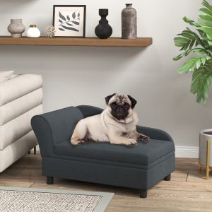 Sofa lit animal rangement gris foncé chat chien