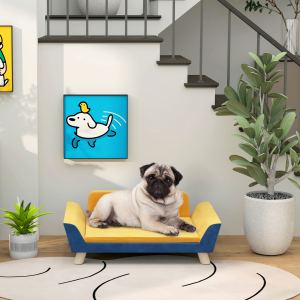 Sofa chien petit chat coussin lavable orange