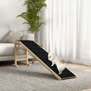 Rampe chien 74 x 16 x 25 po, tapis antidérapant, naturel