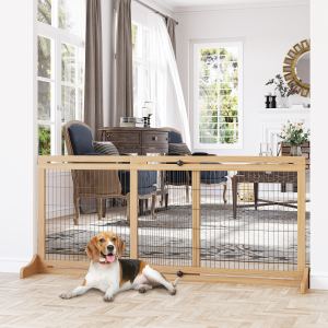 Barrière animaux 71"L x 27"H ajustable, naturel