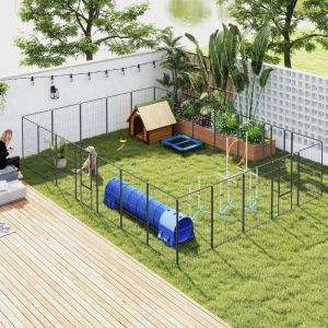 Parc chien 24 panneaux 44,5" po intérieur/extérieur