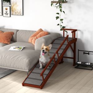 Rampe chien bois 73po, surface antidérapante