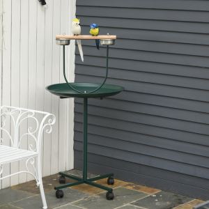 Perchoir oiseau 48" roulant, vert
