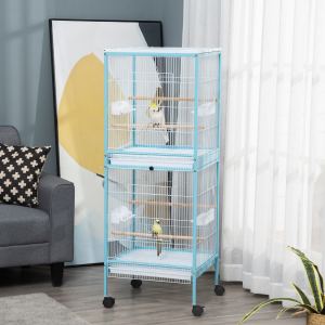 Cage oiseau 55po 2 en 1, bleu clair