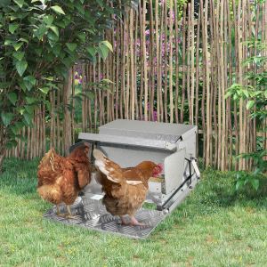 Mangeoire poule auto 25lb acier galvanisé alu imperméable