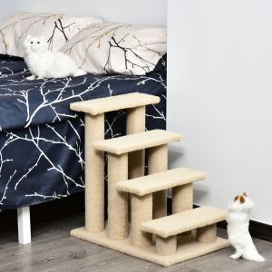 Escalier chat 25" 4 niveaux moquette blanc
