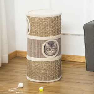 Griffoir chat 28 po, 3 étages, cache, sisal