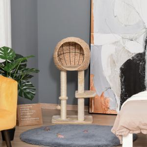 Arbre chat 39" poteau sisal corde beige