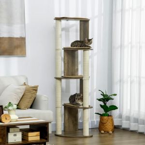 Arbre chat coin 65" moderne grattoirs blanc