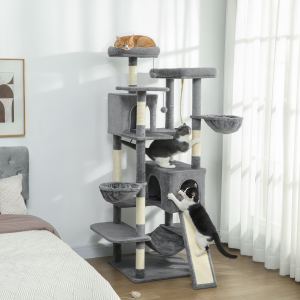 Arbre chat 69po, 2 condos, 3 hamacs, gris