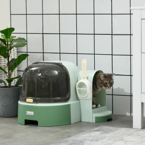 Bac litière chat ouvert pelle verte nettoyage facile