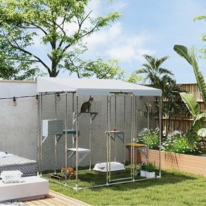 Grand catio acier 79" galvanisé boîte dodo plateformes