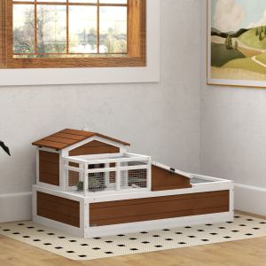 Habitat tortue 3 chambres balcon 2 étages 44x25,5x25po brun