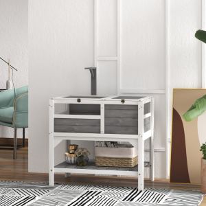 Habitat tortue étagère rangement gris clair intérieur