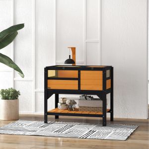 Habitat tortue avec rangement, accessoire cadeau, protection intempéries, jaune