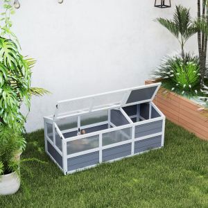 Habitat tortue bois extérieur, portes, panneau solaire, petits animaux, gris
