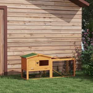 Clapier lapin 59po 2 niveaux jaune toit ouvrant