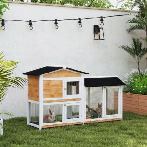 Clapier lapin 62" en bois avec toit asphalte