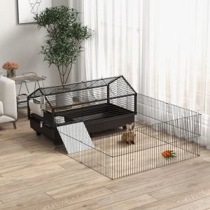 Enclos petit animal roulettes 46.5" biberon