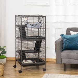 Cage petit animaux métal roulante furet chinchilla hamac 4 niveaux