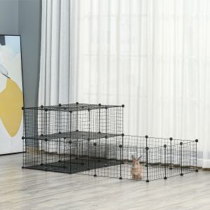 Enclos animal Porte Cage métal Maille Noir