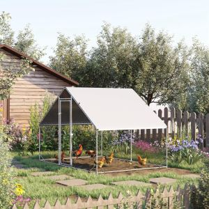 Poulailler métal 9,8x6,6x6,6 couvert imperméable anti-UV, diamètre 1"