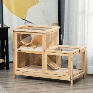 Cage hamster 2 étages, petit animal, bascule, plateau