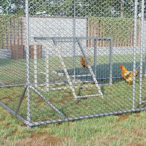Parc jeux poules balançoire 3-4 oiseaux accessoire bois gris