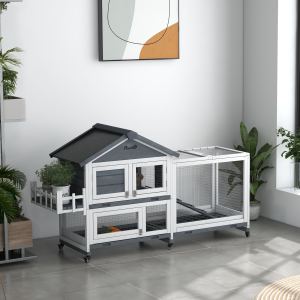 Clapier lapin bois 65 po gris
